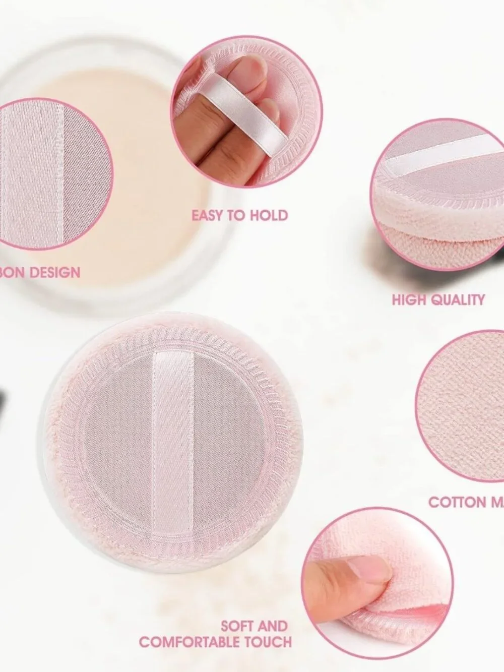 12 Pcs Beauty Makeup Round Powder Puff Sponges